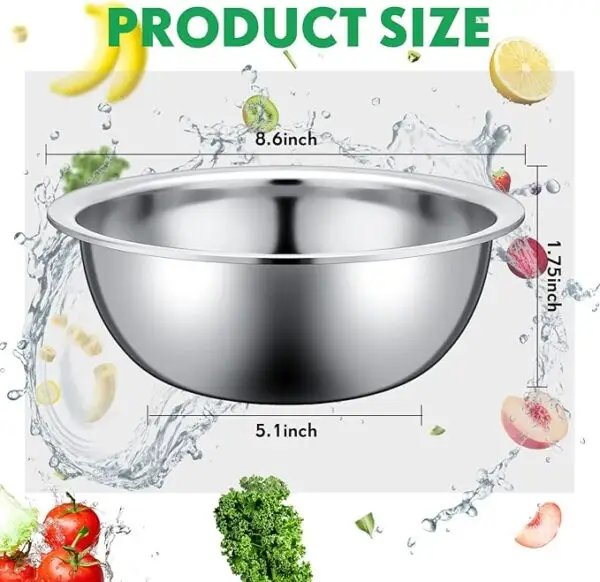 12 Stainless Steel Mixing Bowls - Image 3