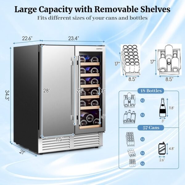 COSTWAY Wine and Beverage Refrigerator