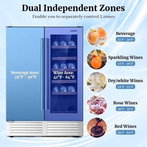 COSTWAY Wine and Beverage Refrigerator