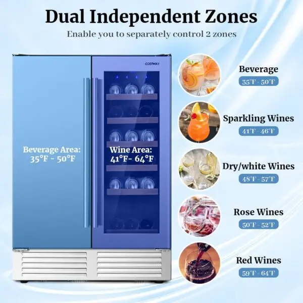 COSTWAY Wine and Beverage Refrigerator