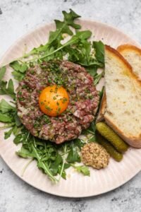 Beef Tartare with Quail Egg & Crispy Capers
